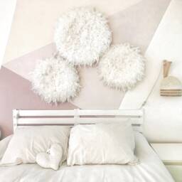 3 Juju Hats Wall Decor Feathers, Set Of Juju Decor, Wall Hats, White Feathers - Juju
