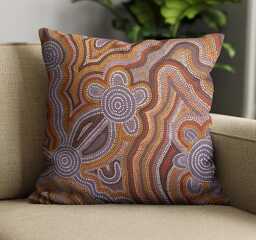 "Abstract Aboriginal Cushion Covers - Indigenous Motifs & Symbols 18""/20" - thumbnail 1