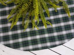 Green Paid Tree Skirt, Tartan Green Christmas Skirt