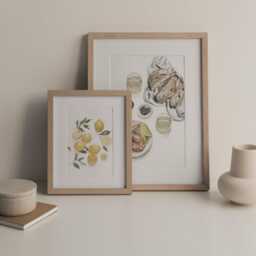 Tapas Still Life Art Print, Lemons & Prawns, Signed Cotton Rag Paper - thumbnail 3
