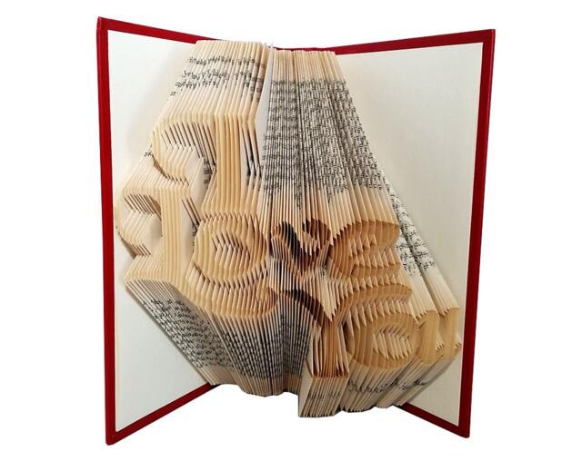 I Love You Folded Book Sculpture, Handmade Anniversary Gift - image 1