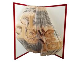 I Love You Folded Book Sculpture, Handmade Anniversary Gift - thumbnail 1