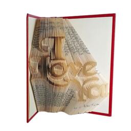 I Love You Folded Book Sculpture, Handmade Anniversary Gift - thumbnail 3