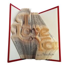 I Love You Folded Book Sculpture, Handmade Anniversary Gift - thumbnail 2