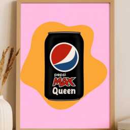 Pop Art Pepsi Max Queen Poster, Modern Wall Print, Retro Soda Can Decor, Colourful Kitchen Or Bar Artwork Gift, Lover Gift - thumbnail 3