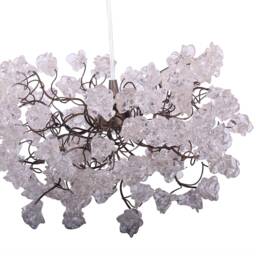 Clear Resin Flower Pendant Light - Bronze Wire Chandelier - thumbnail 3