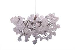 Clear Resin Flower Pendant Light - Bronze Wire Chandelier