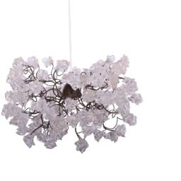 Clear Resin Flower Pendant Light - Bronze Wire Chandelier - thumbnail 2