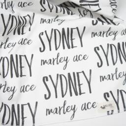 Personalized Organic Cotton Baby Blanket - Custom Name Swaddle - thumbnail 3