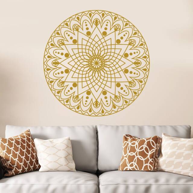 Wall Decal Mandala, Mandala Sticker, Boho Bohemian Bedroom Decor, Flower Decal, Yoga Vinyl Art Mm10 - image 1