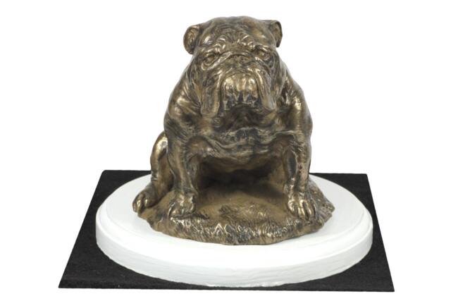 Bulldog, English Dog On White Wooden Base Statue, Limited Edition, Artdog - image 1