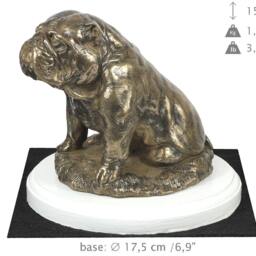Bulldog, English Dog On White Wooden Base Statue, Limited Edition, Artdog - thumbnail 4