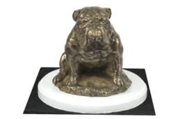 Bulldog, English Dog On White Wooden Base Statue, Limited Edition, Artdog - thumbnail 1