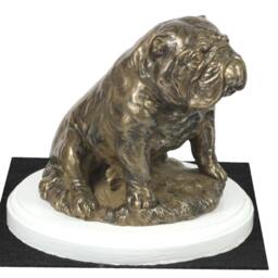 Bulldog, English Dog On White Wooden Base Statue, Limited Edition, Artdog - thumbnail 2