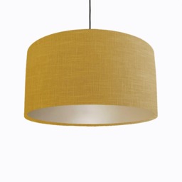 Mustard Yellow Lampshade in Linen With Champagne Lining - thumbnail 1
