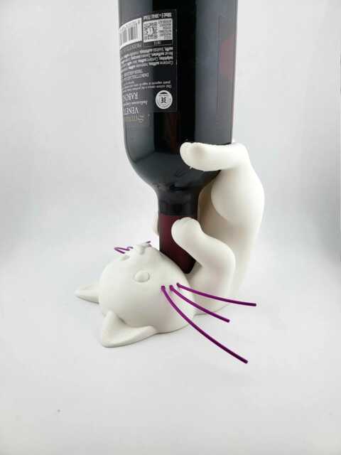 Drunk Cat Wine Bottle Holder - image 1