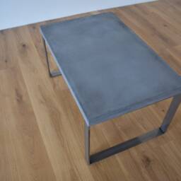 Concrete Coffee Table With Metal Frame Handmade - thumbnail 3