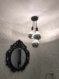 Bathroom Ceiling Light Semi Flush 3 Led Cluster Chrome Mirror Globes Hanging Modern Pendant Lamp Black White