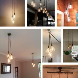 Bathroom Ceiling Light Semi Flush 3 Led Cluster Chrome Mirror Globes Hanging Modern Pendant Lamp Black White - thumbnail 3