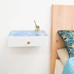 Resin Art Floating Bedside Drawer, Unusual Nightstand Small Bedside Hanging Drawer, Epoxy Floating Shelf Or Console Storage Drawer