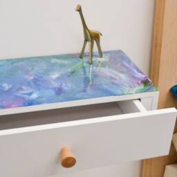 Resin Art Floating Bedside Drawer, Unusual Nightstand Small Bedside Hanging Drawer, Epoxy Floating Shelf Or Console Storage Drawer - thumbnail 3