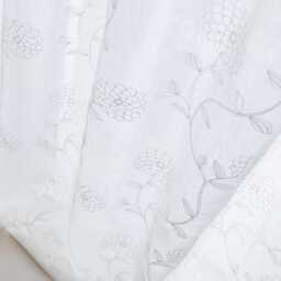 Embroidery White Plant Voile Custom Curtain Made To Measure Sheer - thumbnail 1