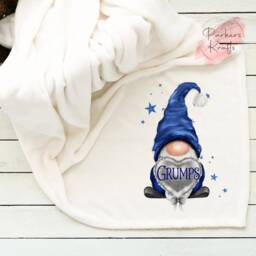 Personalised Blanket - Christmas Gonk Gift For Her Him Custom Name Blue Pink Gonks - thumbnail 3