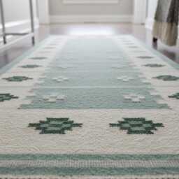 Handmade Swedish Kilim Rug Custom Scandinavian Wool Rug, Boho Minimalist Decor Bedroom Carpet - thumbnail 2