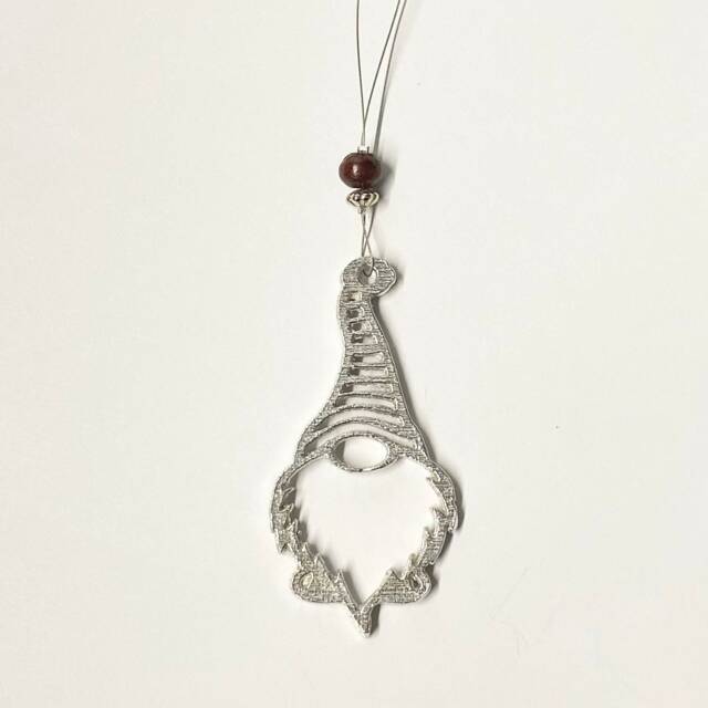Hanging Gnome/Gonk, Quirky Christmas Gnome/Gonk Pewter Handmade Uk, Decoration - image 1