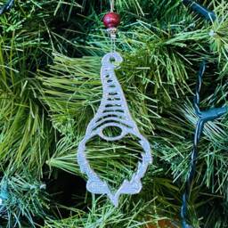 Hanging Gnome/Gonk, Quirky Christmas Gnome/Gonk Pewter Handmade Uk, Decoration - thumbnail 3