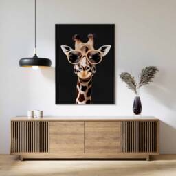 Giraffe Print, Poster, Funny Animal D??cor, Wall Art, in Sunglasses Modern D??cor - thumbnail 1