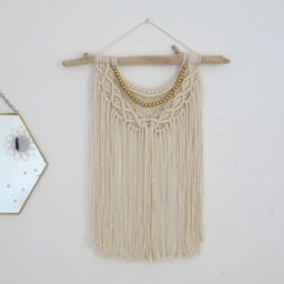 Macram?? Mural/Wall Hanging Wall Weaving & Wooden Beads Boho Boho - thumbnail 4