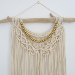 Macram?? Mural/Wall Hanging Wall Weaving & Wooden Beads Boho Boho - thumbnail 3