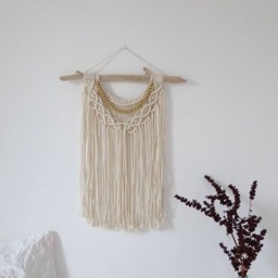 Macram?? Mural/Wall Hanging Wall Weaving & Wooden Beads Boho Boho - thumbnail 2