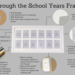 Through The School Years Photo Frame - Multi Aperture Frame. 25x50cm. Suits 12 Photos Sized 2.5x3.5 - thumbnail 3