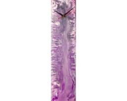 Purple & Silver Clock Homedecor Modern Wall Clock, Original Abstract Art For Home, Unique Glass Not Resin On Etsy - thumbnail 1