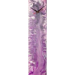 Purple & Silver Clock Homedecor Modern Wall Clock, Original Abstract Art For Home, Unique Glass Not Resin On Etsy - thumbnail 3