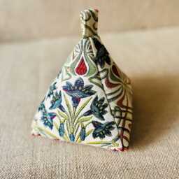 Art Nouveau Floral Embroidered Door Stop - Handmade Fabric Doorstop - thumbnail 2