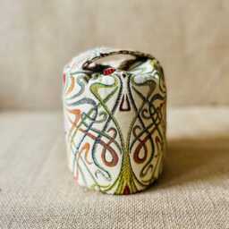 Art Nouveau Floral Embroidered Door Stop - Handmade Fabric Doorstop - thumbnail 3