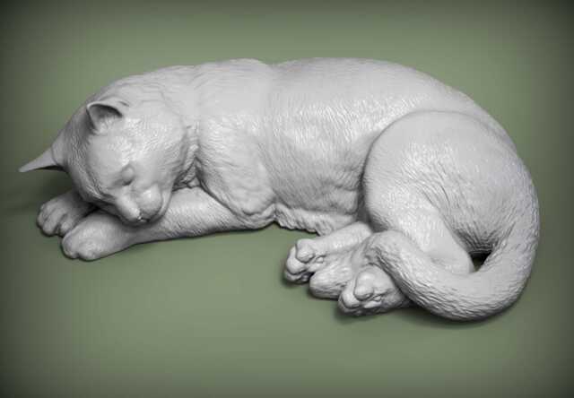 Cat Sleeping Lying Down - 3D Printed For Lovers, Ornament, Memorial, Gift - image 1