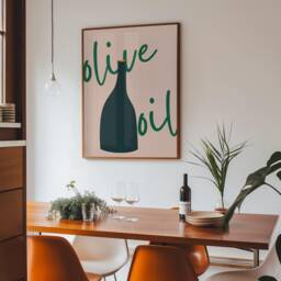 Olive Oil Kitchen Art Print - Minimalist Food Poster Modern Wall Decor - thumbnail 3