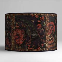 Lampshade Floor Lamp, Retro Vintage Artisanal Flowers - thumbnail 3