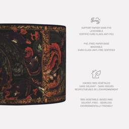 Lampshade Floor Lamp, Retro Vintage Artisanal Flowers - thumbnail 2