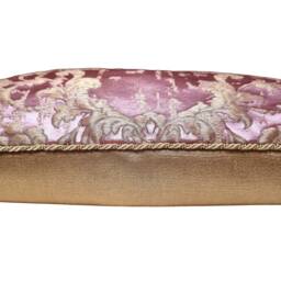 Pink & Gold Silk Jacquard Rubelli Fabric Throw Pillow Cushion Cover Les Indes Galantes Pattern - Handmade in Italy - thumbnail 2