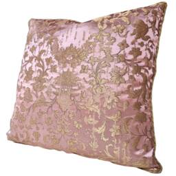 Pink & Gold Silk Jacquard Rubelli Fabric Throw Pillow Cushion Cover Les Indes Galantes Pattern - Handmade in Italy - thumbnail 4