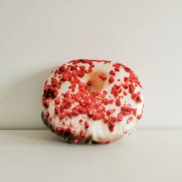 Donut Pillow With Red Sprinkles - Realistic Food Cushion For Home Decor Fun Gift Lovers, Kids Room, Couch Or Bed Decoration - thumbnail 2