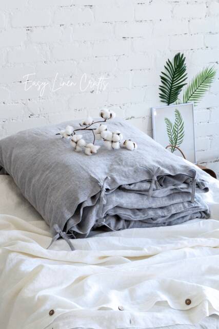 Linen Duvet Cover - Natural Fabric Bedding For Queen, Ca King, Full, Twin Organic 1 - image 1
