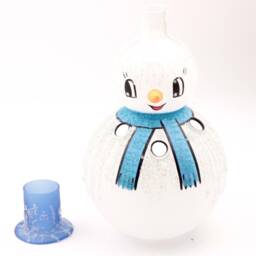Czech Blue Snowman Blown Glass Christmas Candle Holder - thumbnail 3
