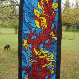 Dragon - Fabric Stained Glass Wall Hanging Bedroom Art Child - thumbnail 2