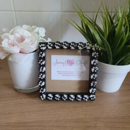 Dark Brown Wooden Paw Print Button Square Photo Frame 4 X Inches - thumbnail 2